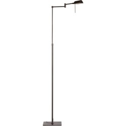 Staande lamp design messing, grijs richtbaar 142cm H