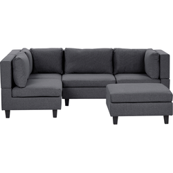 UNSTAD - 4-zitsbank met ottomaan - Donkergrijs - Rechts -  Polyester