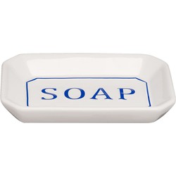 Clayre & Eef Zeepbakje  13x8x2 cm Wit Keramiek Soap Zeephouder