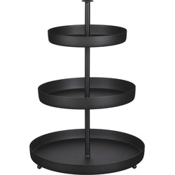 Mica Decorations Etagere 3-Laags - H44 x Ø30 cm - Zwart