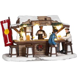 Luville Kerstdorp Schnaps markt - 16x7.5x9 cm - Polyresin - Multi