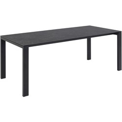 Eettafel Rechthoek - Zwart Keramiek - 200x90x75cm - Dalvik