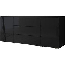Meubella - Dressoir Pure - Zwart - 150 cm
