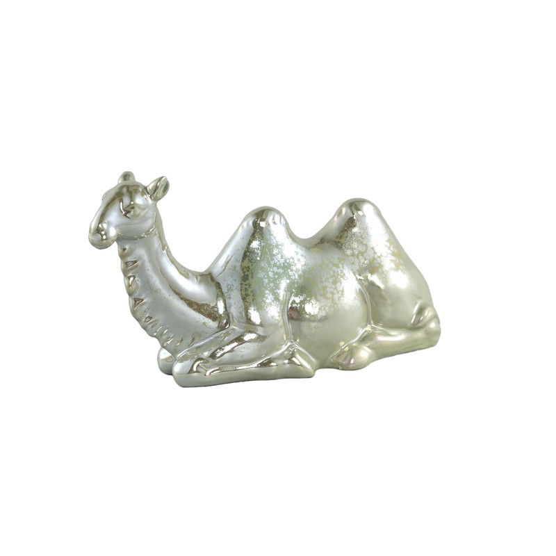 PTMD Aidan Gold green glazed ceramic camel statue lying - 
