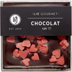 Lie Gourmet Chocolate bar dark red hearts (60 g)