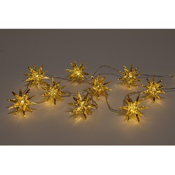 Anna Collection verlichting met 10 3D sterren- 150 cm- goud -warm wit - Lichtsnoeren