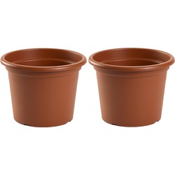 4x stuks bloempot terra cotta rond diameter 25 cm - Plantenpotten