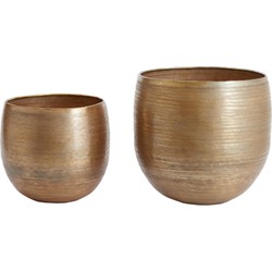 D - Light & Living - Pot LISBOA - Ø45x45.5cm - Goud - Set van 2