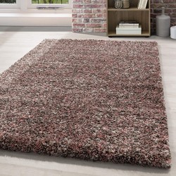 Hoogpolig vloerkleed - Lorium gemeleerd roze/beige/mocca - 160 X 230 CM