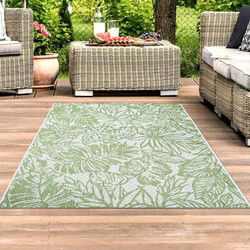 Lora Buitenkleed Gebloemd Groen vloerkleed - Voor Binnen & Buiten - 120 X 170 CM