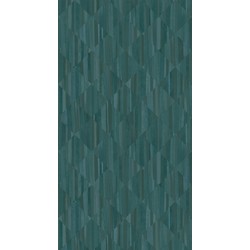 Origin Wallcoverings fotobehang 3D-houtmotief petrolblauw - 1,5 x 2,79 m - 357301