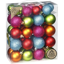 Inge Christmas kerstballen - 44x - gekleurd - kunststof - mix - Kerstbal