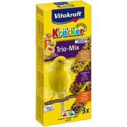 Trio Mix Honig/Sesam Ei/Grassamen Aprikose/Fig Cracker Kanarienvogel 3in1 - Vitakraft