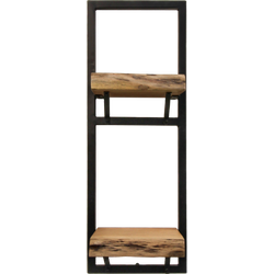 HSM Collection-Wandplank Levels Live Edge -25x22x70-Naturel/Zwart-Acacia/Metaal