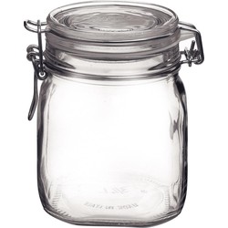 1x Glazen confituren pot/weckpot 750 ml met beugelsluiting en rubberen ring - Weckpotten