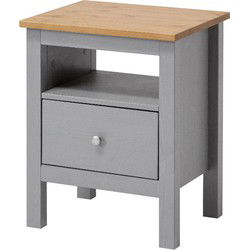 Havuun Vesa nachtkastje - grenen hout - grijs/ naturel - 1 lade & open vak - Scandinavisch design