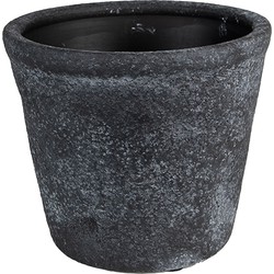 Clayre & Eef Bloempot  Ø 12x10 cm Grijs Keramiek Bloempot binnen