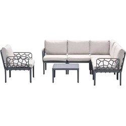 Garden Impressions Hareno loungeset 6-delig incl stoel - antraciet