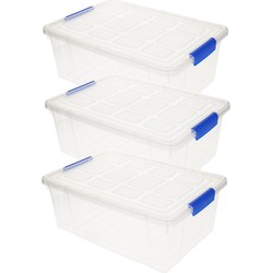 Plasticforte Opbergbox met deksel - 5x stuks - 9 liter - kunststof - Opbergbox