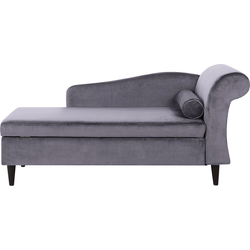 Beliani LUIRO - Chaise longue-Grijs-Fluweel