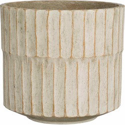 Mica Decorations Bloempot Apiro - 24.5x24.5x22 cm - cement - Gebroken Wit