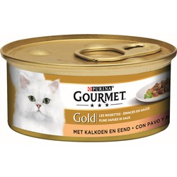 Gold fijne hapjes in saus met kalkoen en eend 85g kattenvoer - Gourmet