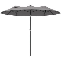 4goodz Outsunny Duo-parasol 295x152 cm - brede parasol - Grijs