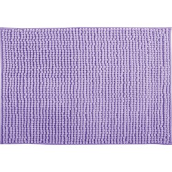 MSV Badkamerkleed/badmat tapijtje voor op de vloer - lila paars - 40 x 60 cm - Microvezel - Badmatjes