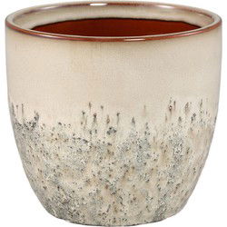 PTMD Bloempot Harper - 17x17x15 cm - Keramiek - Creme