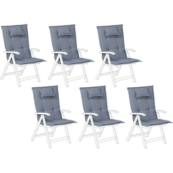 TOSCANA  - Tuinkussen set van 6 - Blauw - 50 x 70 cm - Polyester
