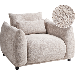 JAMSA - Fauteuil - Taupe - Bouclé