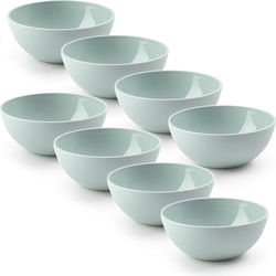 Plasticforte kommetjes/schaaltjes - 8x - dessert/ontbijt - kunststof - D17 x H7 cm - mintgroen - Kommetjes