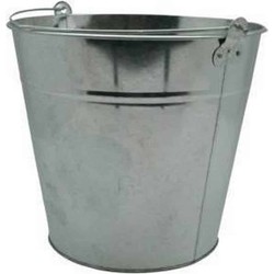 Benson Emmer - zink - plantenpot - met handvat - 12 liter - IJzeren emmer / teil