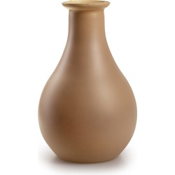 Jodeco Bloemenvaas Theresa - zand/beige - eco duurzaam glas - D15 x H25 cm - Sierlijke kruik - Vazen