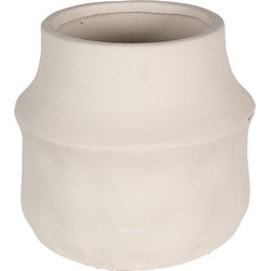 Clayre & Eef Bloempot  Ø 12x11 cm Beige Keramiek Bloempot binnen