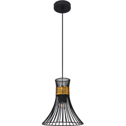 Industriële hanglamp Purra - L:22cm - E27 - Metaal - Zwart