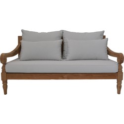 Bahama sofa 2,5-zits incl kussenset - 150x95x80 - Naturel/wit -  teak