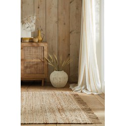 Levi Jute Modern Effen Handgeweven - Laagpolig - Naturel - 200 X 290 CM