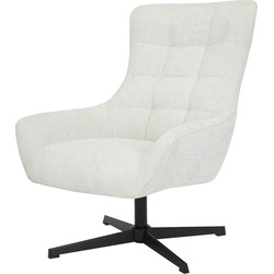 Livingfurn - Fauteuils Naomi Pearl - Wit - Stof