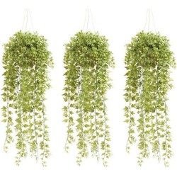 3x groene hedera/klimop kunstplanten 50 cm met pot - Kunstplanten