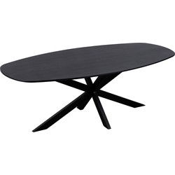QUVIO Eettafel Sofia - Deens ovaal - 180x90 cm - Kruispoot - Zwart