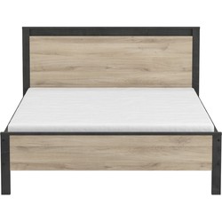 Tweepersoonsbed met eiken en zwart decor - 140x190 cm - Colorado.