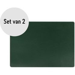 Krumble Placemat PU Leer - Donkergroen - Set van 2