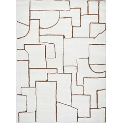 Modern Scandinavisch Tapijt ALMA - Ivoor/Bruin - 200x275 cm