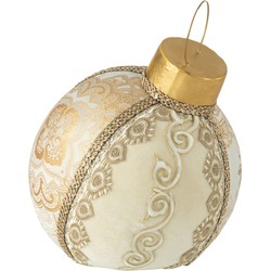 J-line - Bal Decoratief Patroon Polyfoam/textiel Goud Medium - 23x23x32cm