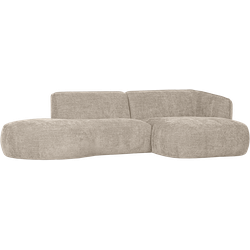 WOOOD Polly Chaise Longue - Polyester - Zand - 71x258x105/150