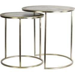 Light&living Bijzettafel S/2 Ø40x45+Ø50x52 cm TALCA licht goud