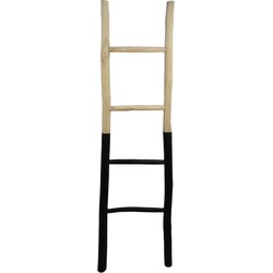HSM Collection-Decoratieve Ladder -45x4x150-Naturel/Zwart-Teak