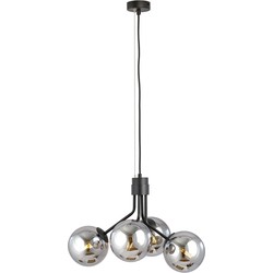 scandinavische hanglamp Galante Zwart 4-lichts