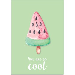 You are so cool poster - IJsje - Tekst poster - Wanddecoratie - Groen - A4 poster (21x29,7cm)